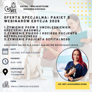 Pakiet webinarów żywieniowych 2026 z lek. wet. Aleksandrą Szubą